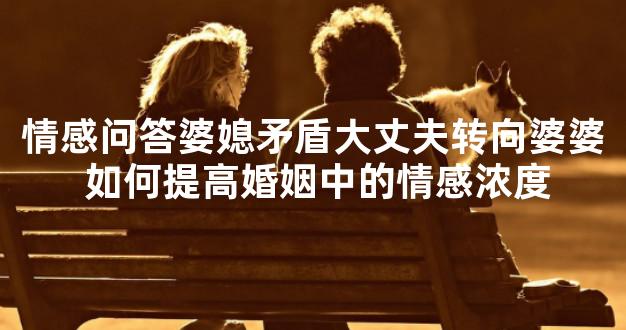 情感问答婆媳矛盾大丈夫转向婆婆 如何提高婚姻中的